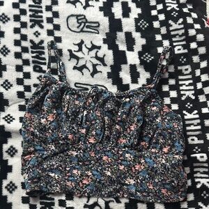 Hollister Blue and Pink Floral Camisole